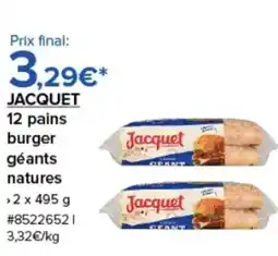 Costco JACQUET 12 pains burger géants natures offre