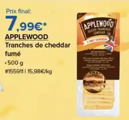 Costco APPLEWOOD Tranches de cheddar fumé offre