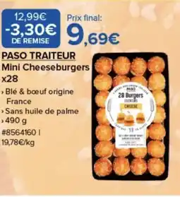 Costco PASO TRAITEUR Mini Cheeseburgers x28 offre