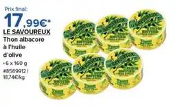 Costco LE SAVOUREUX Thon albacore à l'huile d'olive offre