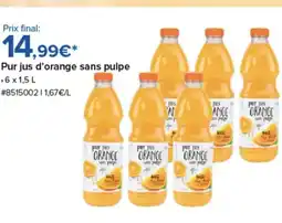 Costco Pur jus d'orange sans pulpe offre