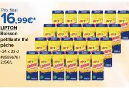 Costco LIPTON Boisson pétillante thé pêche offre