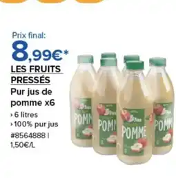Costco LES FRUITS PRESSÉS Pur jus de pomme x6 offre