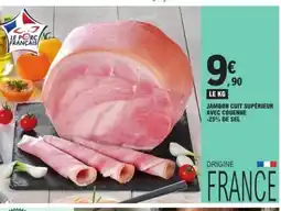 E.Leclerc Jambon cuit supérieur avec couenne -25% de sel offre