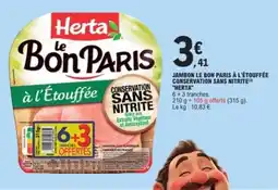 E.Leclerc HERTA Jambon le bon paris à l'étouffée conservation sans nitrite offre