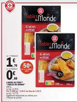 E.Leclerc TABLES DU MONDE 4 nems au porc offre