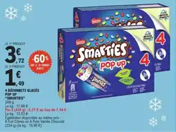 E.Leclerc SMARTIES 4 batonnets glacés pop up offre