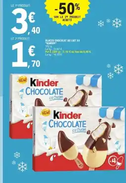 E.Leclerc KINDER Glaces chocolat au lait x4 offre