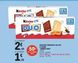 E.Leclerc KINDER DUO Biscuits chocolat au lait & blanc offre