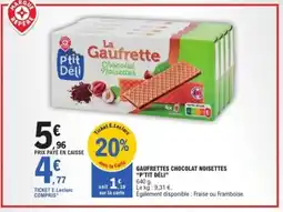 E.Leclerc P'TIT DÉLI Gaufrettes chocolat noisettes offre
