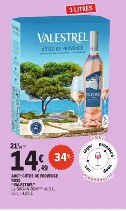E.Leclerc VALESTREL Aoc côtes de provence rosé offre