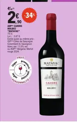 E.Leclerc MATAYAC Aop cahors malbec offre