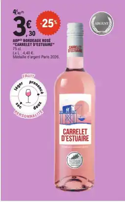 E.Leclerc CARRELET D'ESTUAIRE Aop bordeaux rosé offre