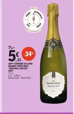 E.Leclerc GRATIEN & MEYER 2023 Aop crémant de loire grande cuvée brut offre