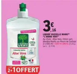 E.Leclerc L'ARBRE VERT Liquide vaisselle mains offre