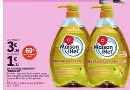 E.Leclerc MAISON NET Gel vaisselle concentré offre