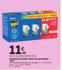 E.Leclerc RAID Diffuseur électrique liquide anti-moustiques offre