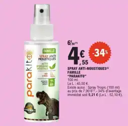 E.Leclerc PARAKITO Spray anti-moustiques famille offre