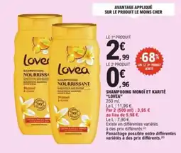 E.Leclerc LOVEA Shampooing monoï et karité offre