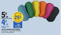 E.Leclerc Lot de 6 éponges réutilisables offre