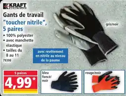 Norma Kraft Gants de travail toucher nitrile 5 paires offre