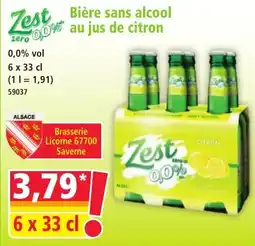 Norma Zest Bière sans alcool au jus de citron offre