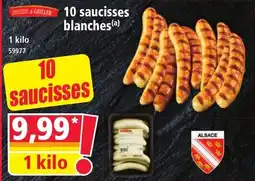 Norma 10 saucisses blanches offre