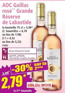 Norma AOC Gaillac rosé Grande Réserve de Labastide offre