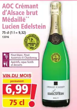 Norma Aoc crémant d'alsace brut médaillé lucien edelstein offre