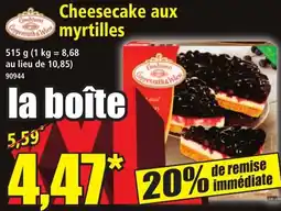 Norma Cheesecake aux myrtilles offre