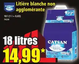 Norma Catsan Litière blanche non agglomérante offre