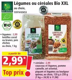Norma Bio Sonne Légumes ou céréales Bio xxl offre
