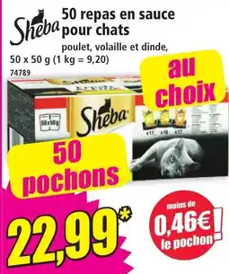 Norma Sheba 50 repas en sauce pour chats offre
