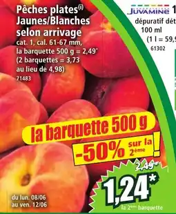 Norma Pêches plates Jaunes/Blanches selon arrivage offre