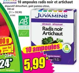 Norma Juamine 10 ampoules radis noir et artichaut offre