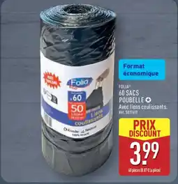 ALDI FOLIA 60 sacs poubelle offre