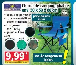 Norma Solax-sunshine chaise de camping pliable offre