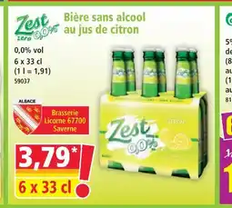 Norma Zest bière sans alcool au jus de citron offre