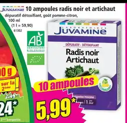 Norma Juvamine 10 ampoules radis noir et artichaut offre