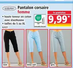 Norma Ellenor pantalon corsaire femme offre