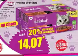 Norma Whiskas 40 repas pour chats offre