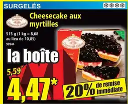 Norma Cheesecake aux myrtilles offre