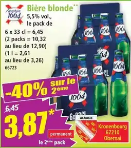 Norma Kronenbourg 1664 bière blonde offre