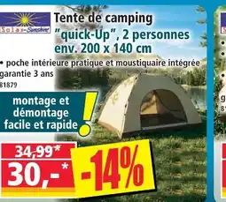 Norma Solax-sunshine tente de camping quick-up 2 personnes offre