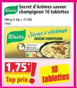 Norma Knorr secret d'arômes saveur champignon 10 tablettes offre