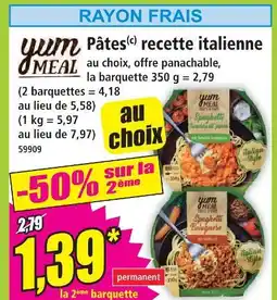 Norma Yum meal pâtes recette italienne spaghetti offre
