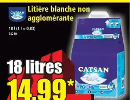 Norma Catsan litière blanche non agglomérante offre