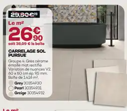 Gedimat Carrelage sol pursue grey offre