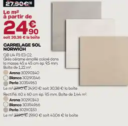 Gedimat Carrelage sol norwich arena offre