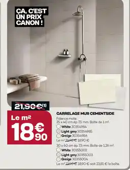 Gedimat Carrelage mur cementside offre